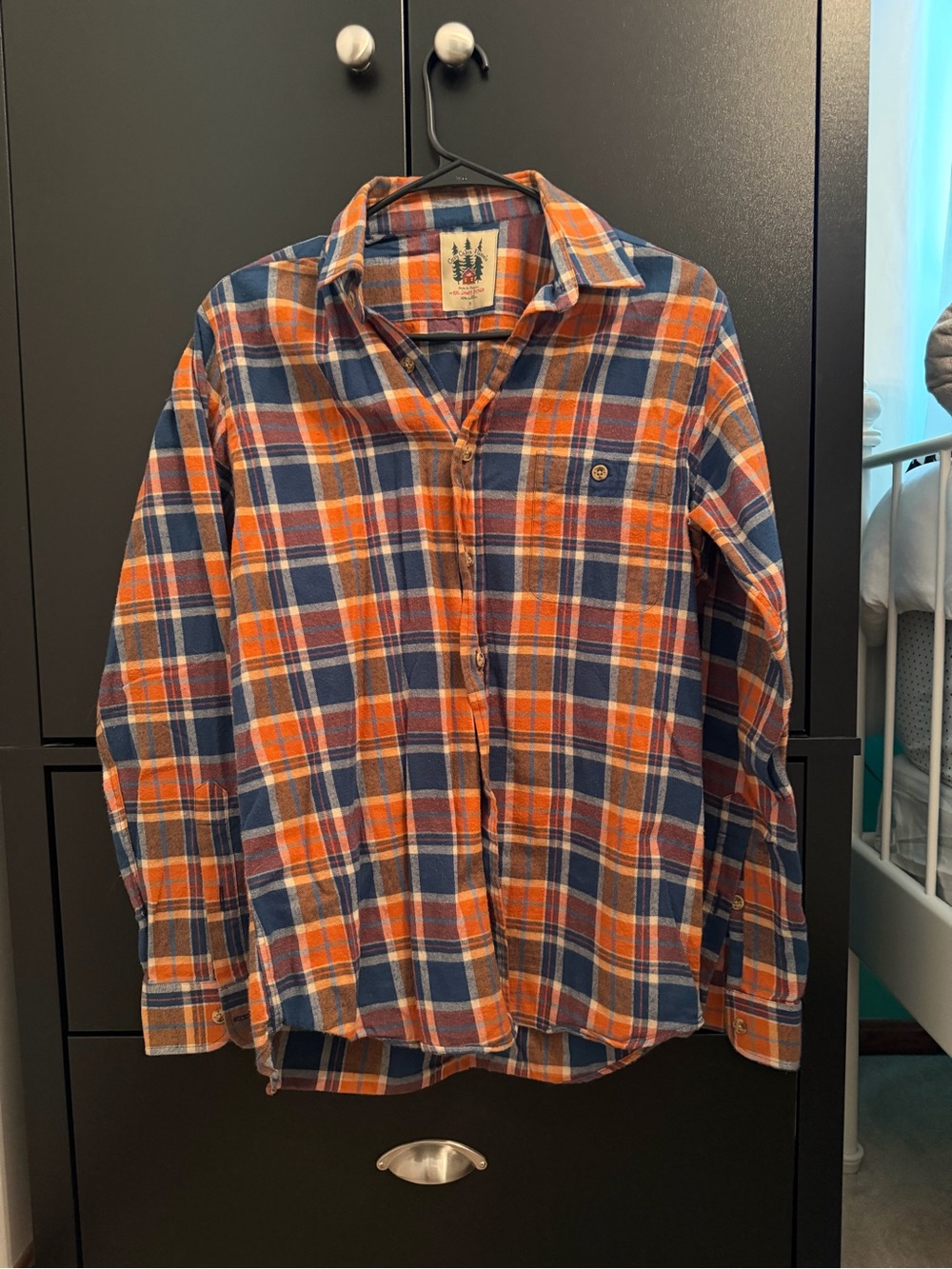 Kiel James Patrick Orange and Navy Flannel Shirt